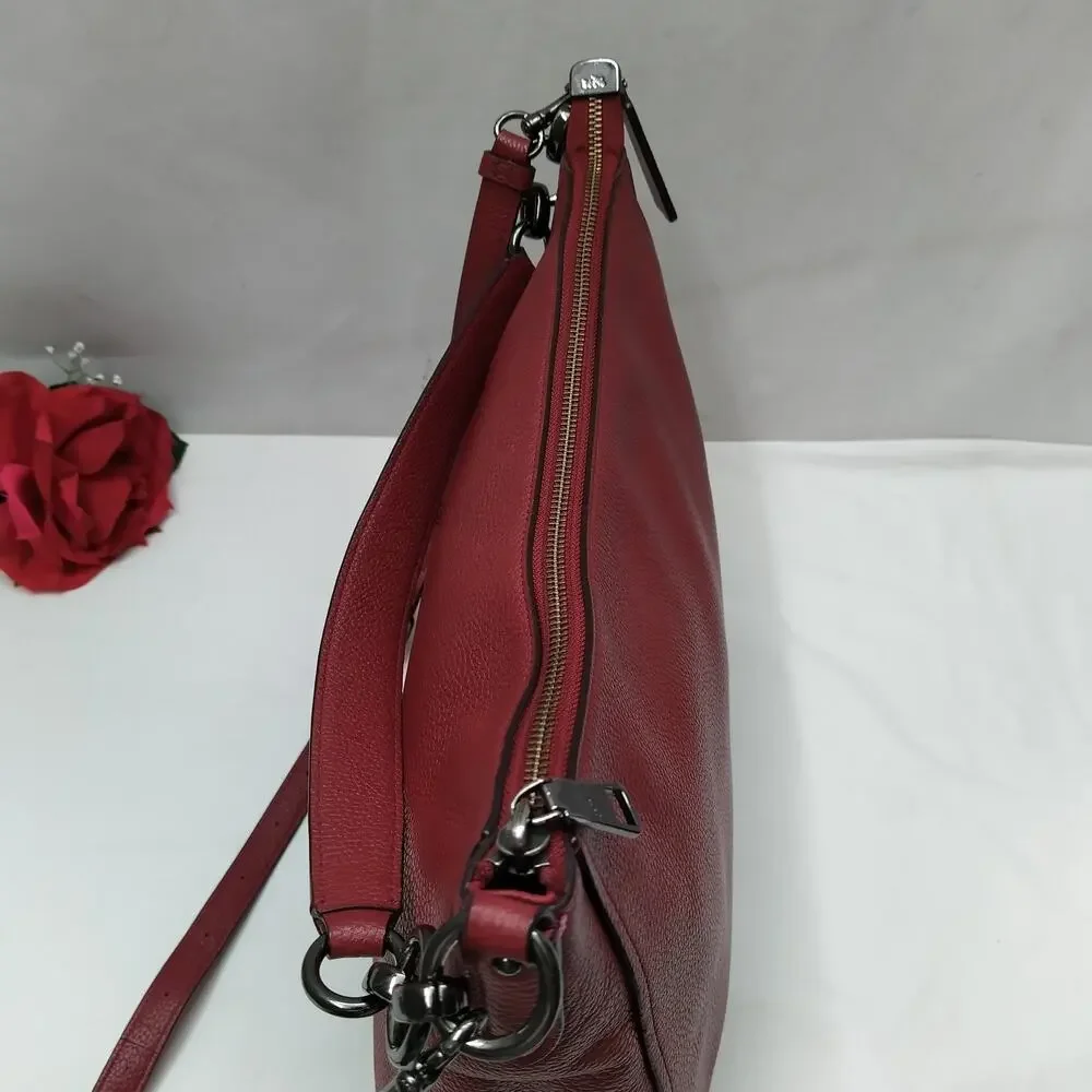 Coach Chelsea Red Leather Zipper Crossbody Shoulder Bag - Picture 9 of 16